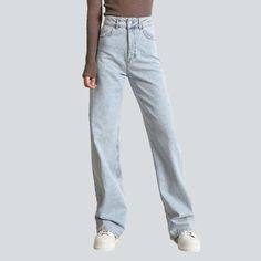 Feel the nostalgia of the Nineties in our 2023 Autumn Collection's high-waisted. straight women's jeans! This vintage-inspired piece is perfect for those who want to show off their bold. fashion-forward personality. Crafted with stonewashed denim and a zipper and button closure. these jeans offer a chic. timeless look with luxurious comfort.Distinctive Features: 90s Style: Step back into an iconic era with this vintage-inspired fashion statement. High-Waisted: Flaunt your figure with a classic. Trendy Non-stretch Straight Leg Cargo Jeans, Trendy Straight Leg Non-stretch Cargo Jeans, Trendy Baggy Full-length Jeans, Trendy Wide Leg Non-stretch Cargo Jeans, Non-stretch Trendy Full Length Cargo Jeans, Baggy Flare Jeans For Streetwear, Trendy Baggy Full-length Flare Jeans, Trendy Baggy Rigid Denim Jeans, Trendy High Waist Straight Fit Jeans