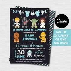 star wars baby shower party printables