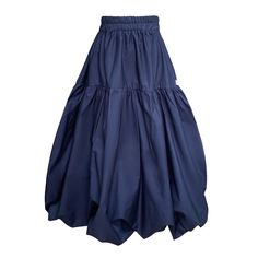 Tale: Make waves with this contemporary take on a 1850's puffball silhouette. Wear high in the waist or low as a hipster. The deep pockets are a great asset and the elasticated waist allows for expansion and comfort. Our model is 5ft 4" and wears an S with our Posey Top. Please see our size guide. 100% Cotton Skirt, 100% Polyester Lining Made in Britain 100% Woven Cotton Skirt, 100% Polyester Lining Wash at 30* Warm Tumble Dry Warm Iron Do Not Bleach Do Not Dry Clean Tiered Skirt With Pleated Waist And Voluminous Fit, Voluminous Maxi Skirt With Gathered Waist For Daywear, Fitted Full Skirt With Gathered Waist, Voluminous Full Maxi Skirt With Gathered Waist, Long Voluminous Skirt With Gathered Waist, Voluminous Long Skirt With Gathered Waist, Solid Color Gathered Voluminous Skirt, Blue Voluminous Gathered Skirt, Small Frocks