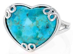 18x15mm Blue Composite Turquoise Rhodium Over Sterling Silver Heart Ring. Measures Approximately 0.79"L x 0.66"W. Not Sizeable. This product contains composite Turquoise. This means that separate pieces of Turquoise were bound together. Heart-shaped Turquoise Ring, Heart-shaped Turquoise Blue Ring For Gift, Heart-shaped Blue Turquoise Ring Gift, Heart-shaped Blue Turquoise Ring For Gift, Heart-shaped Turquoise Ring For Anniversary, Turquoise Gemstone Heart Ring For Anniversary, Blue Adjustable Heart Ring, Heart-shaped Turquoise Ring As Gift, Adjustable Blue Heart Ring