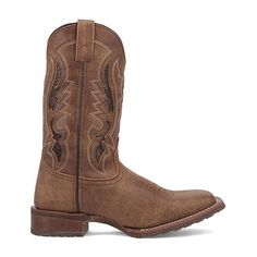 The Laredo Martin boot is constructed of soft tan leather and is set apart by the dark brown underlay design on the upper. The underlays are outlined by multi-row stitching. Features broad Square toe, Ortholite cushion insert, Stockman heel and lightweight rubber outsole.Features: CushionedClosure Type: Pull OnShaft Circumference: 12 InchesBoot Shaft Height: 11 InchesShoe Heel Height: 1 InchUpper/Outer Base Material: 100% LeatherShoe Lining Material: PolyesterSole Material Content: 100% RubberCalf Width: RegularToe Type: Square Toe, Closed ToeHeel Style: Flat HeelCountry of Origin: Imported Heel Cowboy Boots, Cowboy Boots Brown, Boots Cowboy, Set Apart, Cushion Inserts, Martin Boots, Boots Brown, Brown Boots, Tan Leather