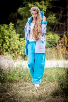 Baggy Blue Ocean Sweatpants // Turquoise Pants // Man by PeuShop Sweatpants Baggy, Blue Cotton Pants, Turquoise Pants, Loose Sweatpants, Oversized Sweatpants, Pants For Woman, Blue Sweatpants, Drop Crotch Pants, Cotton Sweatpants