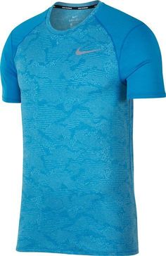 the nike men's dry - fit t - shirt is blue and has an intricate pattern