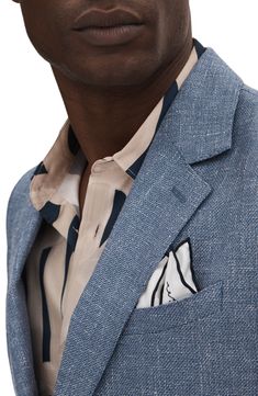 Relaxed and comfortable, this sport coat crafted with wool and linen features a softly slubbed texture and makes a smart choice for warm-weather occasions. 29 1/2" length (size 42) Notched lapels Nonfunctional four-button cuffs Chest welt pocket; front patch pockets Side vents Partially lined, with taped seams 42% wool, 36% polyester, 22% linen Dry clean Imported Elegant Linen Tweed Jacket With Patch Pockets, Single Breasted Linen Tweed Jacket For Business, Linen Single Breasted Tweed Jacket For Business, Single-breasted Linen Tweed Jacket For Business, Tailored Linen Blazer With Patch Pockets, Linen Sport Coat With Welt Pockets For Tailoring, Formal Linen Outerwear With Patch Pockets, Linen Tweed Jacket With Notch Lapel And Welt Pockets, Notch Lapel Linen Blazer For Formal Occasions