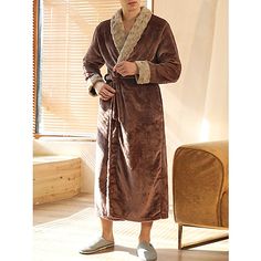 Season:Winter,Fall; Fabric:Fleece; Sleeve Length:Long Sleeve; Gender:Men's; Quantity:1 PC; Nightwear Style:Pajamas,Bathrobe,Robe,Bath Gown; Style:Stylish,Casual,Comfort; Elasticity:Micro-elastic; Occasion:Daily,Home,Bed; Age Group:Adults; Function:Warm,Comfort; Pattern:Plain; Design:Pocket; Neckline:V Neck; Listing Date:11/08/2023; Length:; Feel of Sensation:Comfort,Soft; Bust:; Sleeve Length: Men's Sleepwear & Loungewear, Pajamas Robe, Comfort Home, Tuxedo Shirt Men, Men's Pajamas, French Cuff Dress Shirts, Flannel Fashion, Mens Outdoor Jackets, Men's Robes