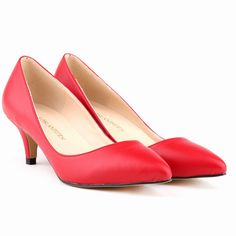 Middle Stiletto Heel Matte Shallow Women's Shoes Work Pumps, Work Shoes Women, Basic Heels, Low Heel Pumps, Point Shoes, Classic Heels, Spike Heels, Comfortable Heels, 2 Inch Heels