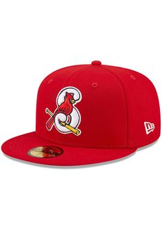 This Springfield Cardinals Red Fitted Hat features a front embroidered team logo with fitted sizing. You'll be ready to show your Cardinals pride with this Cap! Go Cardinals! Red Fitted Hat With Flat Brim For Sports Events, Red Flat Brim Fitted Hat For Sports Events, Red Flat Brim Baseball Cap With Embroidered Logo, Red Six-panel Sports Fitted Hat, Red Flat Bill Fitted Hat For Baseball Season, Red Six-panel Fitted Sports Hat, Red Fitted Hat For Sports Events, Red Collegiate Fitted Hat For Baseball Season, Red Baseball Cap For Baseball Season