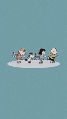 peanuts playing baseball on an ice floet with other cartoon characters in the background