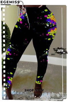 Multi-color Zipper Fly High Print Pencil Pants Bottoms Trendy High Waist Multicolor Leggings, Multicolor High Waist Leggings For Spring, Casual Multicolor High Waist Leggings, Casual Fall Leggings With Zipper Closure, Trendy Stretch Colorful Pants, Multicolor Tight Casual Bottoms, Trendy Multicolor Leggings For Spring, Trendy Multicolor Spring Leggings, Trendy Green Bottoms With Zipper Closure