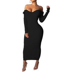 Sensational Off-Shoulder Bodycon Sweater Maxi Dress: Long Sleeve, Knitted, Slim Fit Cocktail Party Dress For Women Product Details Fabric Type 95%Polyester And 5%Spandex,Soft And Comfortable Origin Imported, Quality Guarantee Closure Type Pull On Neck Style V-Neck Country Of Origin China About This Ite Off-shoulder Stretch Sweater Dress For Party, Off-shoulder Black Dress For Winter, Black Off-shoulder Winter Dress, Off-shoulder Club Dress For Winter, Winter Off-shoulder Stretch Bodycon Dress, Winter Stretch Off-shoulder Bodycon Dress, Winter Off-shoulder Bodycon Sweater Dress, Ribbed Sweater Dress For Evening, Ribbed Sweater Dress For Evening In Winter