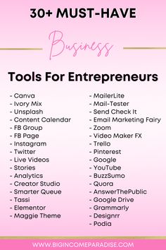 the top 50 must have business tools for enterprisers infographical pinter image