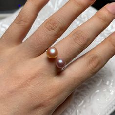 measurement: big pearl : 7-8mm small pearl : 6-7mm Open Ring With Pearl Drop, Pearl Drop Open Ring, Open Pearl Ring With Pearl Drop, Minimalist Pearl White Open Ring, Adjustable Pearl White Ring With Pearl Drop, Elegant Sterling Silver Pearl Drop Ring, Adjustable Pearl White Open Ring, Dainty Pearl Open Ring, Freshwater Pearl Ring