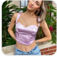 Lavender Satin Bustier Crop. Comfortable And Not Too Tight. Nwt. Can Add More Pictures If Needed Jellyfish Shirt, Adidas Crop Top, Button Crop Top, Satin Bustier, Cutout Crop Top, Athletic Crop Top, Belly Shirts, Sequin Crop Top, Adidas Crop