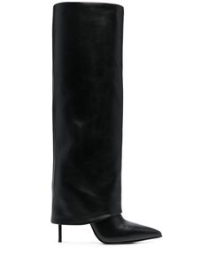 Le Silla 120mm Leather Boots - Farfetch Luxury Zara Party Boots, Luxury Black Boots, High Heel Black Boots, Le Silla Boots, Black Long Heels, Farfetch Boots, Le Silla Heels, Boots Black Aesthetic, Black Knee High Heels