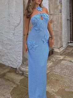 Taylor Backless Sleeveless Maxi Dress - Fashion Pov High Waist Maxi Dress, Beautiful Long Dresses, Fitted Maxi Dress, Crochet Maxi Dress, Crochet Maxi, Elegant Maxi Dress, Sleeveless Dresses, Mini Robes, Backless Maxi Dresses