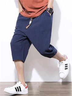 Description Product ID: MBT2031353 Material: Cotton, Linen Pattern: Solid Season: Summer Style: Casual Occasion: Daily, Holiday, Sports Package included: 1 * Pants Size Chart(Asian Size): Please allow 1-3 cm measured error. Size Length Waist Hip M 68cm | 26.8 in 56cm - 58cm | 22.0'' - 22.8 in 110cm | 43.3 in L 69cm | 27.2 in 60cm - 62cm | 23.6'' - 24.4 in 114cm | 44.9 in XL 70cm | 27.6 in 64cm - 66cm | 25.2'' - 26.0 in 118cm | 46.5 in XXL 72cm | 28.3 in 68cm - 72cm | 26.8'' - 28.3 in 122cm | 48.0 in 3XL 73cm | 28.7 in 74cm - 76cm | 29.1'' - 29.9 in 126cm | 49.6 in 4XL 74cm | 29.1 in 78cm - 80cm | 30.7'' - 31.5 in 130cm | 51.2 in 5XL 75cm | 29.5 in 82cm - 84cm | 32.3'' - 33.1 in 134cm | 52.8 in Mens Pants, Harem Pants, Navy Blue, Summer Fashion, Navy, Pants, Blue