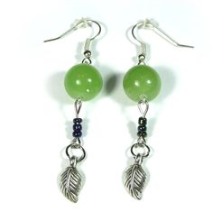 Long Dangle Drop Green Jade Earrings Lime Green Natural - Etsy Jade Earrings, Pink Agate, Long Dangle Earrings, Earrings Cute, Wire Wrapped Earrings, Jade Beads, Green Jade, Fun Earrings, Blue Earrings