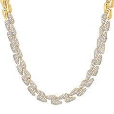 Our Large Double Dome Tennis Necklace with 1/3 Diamond Pave is handcrafted in 18-karat gold and features 6.46 carats of white diamond pave along the front links, meeting the polished, plain dome links that comprise the rest of the necklace. An elegant addition to your jewelry wardrobe, this statement necklace is sure to become a future heirloom to be worn and loved for years to come. A classic necklace with wear forever appeal, it's a layer and leave on piece we are never taking off. Necklace me Formal Diamond Chain Necklace With Solid Links, Luxury Diamond Link Jewelry, Yellow Gold Diamond Accented Chain Link Necklace, Yellow Gold Diamond Accent Chain Link Necklace, Luxury Iced Out Diamond Necklace, Diamond Link Chain Necklace, Gold Iced Out Cuban Link Diamond Necklace, Diamond White Link Diamond Necklace, Luxury Link Diamond Necklace For Formal Occasions