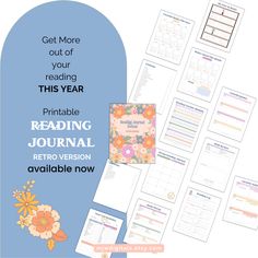 the printable reading journal is open and ready to be used