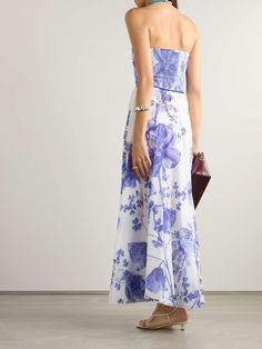 CHARO RUIZ Kolay strapless smocked floral-print cotton-blend maxi dress | NET-A-PORTER Fitted Strapless Floral Maxi Dress, Elegant Strapless Dress For Vacation, Spring Strapless Bandeau Dress With Smocked Back, Spring Bandeau Strapless Dress With Smocked Back, Elegant Bandeau Strapless Dress For Vacation, Summer Floral Print Strapless Midi Dress, Summer Floral Maxi Dress With Smocked Bodice, Strapless Sundress With Floral Print, Strapless Floral Print Dress For Spring