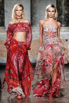 Boho dress I like the one on the right best. :) Dior Couture, Red Dresses, Emilio Pucci, Boho Outfits, Beautiful Outfits, Ibiza, Runway Fashion