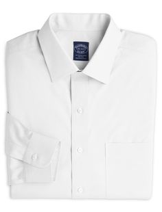 Crafted in soft Supima cotton and specially treated to be virtually wrinkle-free, this Brooks Brothers pinpoint dress shirt has just the right amount of stretch for all-day comfort, giving you the freedom and ease to move without restriction, no matter where the day takes you. Pair it with a suit or sport coat, dress it up with a tie or wear it untucked with jeans for a less buttoned-up look. Finished with timeless details, it's an essential for any man's closet. 97% cotton/3% spandex Wrinkle re Classic Wrinkle-resistant Shirt For Spring, Classic Wrinkle-resistant Office Shirt, Classic Collared Shirt, Wrinkle-resistant, Classic Collared Shirt Wrinkle-resistant, Casual Wrinkle-resistant Dress Shirt For Business, Classic Slim Fit Wrinkle-resistant Dress Shirt, Classic Slim Fit Wrinkle-resistant Shirt, Classic Wrinkle-resistant Slim Fit Dress Shirt, Classic Collared Dress Shirt, Wrinkle-resistant