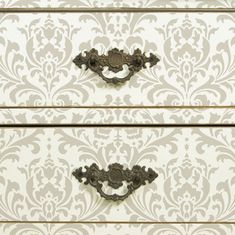 two drawers with ornate handles on them