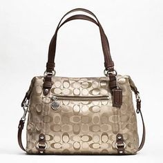 Nwt Coach Signature Alexandra Satchel Bag F17580 Msrp $358 Sv/Khaki/ Multicolor G1193-F17580 This Coach Alexandra Satchel Is Absolutely Gorgeous With The Multi Tone Coach C's On A Khaki Background. This Bag With Your Timeless Classic Colors Will Go With Everything And Never Go Out Of Style. Every Coach Bag Is Expertly Made Of The Finest Materials With Impeccable Craftsmanship And You Will Enjoy Your Bag For Years To Come. Zip Top Closure, Silver Tone Hardware, Coach Hang Tags Double Handles With Gold Coated Canvas Bags For Daily Use, Daily Use Gold Coated Canvas Bag, Gold Coach Satchel For Daily Use, Gold Coach Tote Shoulder Bag, Coach Gold Bags For On-the-go, Coach Gold Tote Shoulder Bag, Coach Gold Top Handle Shoulder Bag, Gold Coach Bag For Daily Use, Gold Coach Top Handle Shoulder Bag