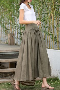 Chic Summer A-line Maxi Skirt, A-line Cotton Bottoms For Summer, Spring A-line Maxi Skirt With Pockets, Summer A-line Maxi Skirt With Pockets, Spring Cotton Maxi Skirt With Pockets, Cotton Maxi Skirt With Pockets For Spring, Spring Cotton A-line Maxi Skirt, Spring Full Maxi Skirt Relaxed Fit, Spring Relaxed Fit Full Maxi Skirt