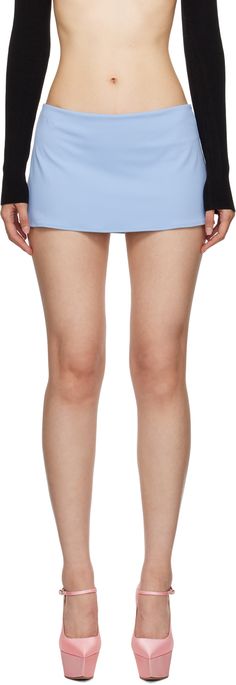 Stretch polyester jersey skirt. · Low-rise · Stretch jersey shorts-style underlay Supplier color: Baby blue Low Rise Skirt, Micro Miniskirt, Twill Skirt, Blue Mini Skirt, Micro Skirt, Jersey Skirt, Shorts Style, Stretch Skirt, Mini Shorts