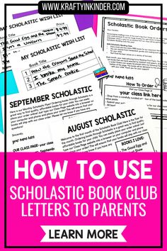 how to use the school book club letters to parent's learn more with this guide