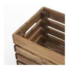 three wooden crates stacked on top of each other with one drawer open to show the bottom