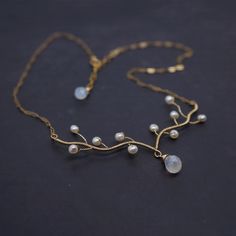 Delicate Hand Forged Jewelry, Ethereal Gold Necklace As Gift, Ethereal Gold Necklace For Gift, Delicate Hand Forged Necklace For Gift, Whimsical Gold Jewelry For Weddings, Whimsical Gold Wedding Jewelry, Elegant Hand Forged Moonstone Jewelry, Elegant Hand Forged Necklaces For Gifts, Delicate Moonstone Necklace For Anniversary