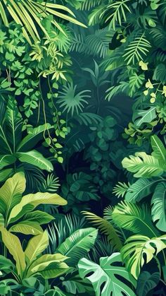 the jungle is full of green plants and leaves