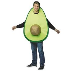 a person wearing an avocado costume