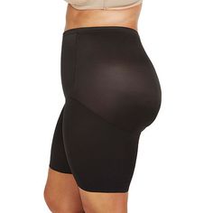 This waistline bike short is part of our Unbelievable Comfort Plus Size collection and is designed to provide firm control and support for those looking for shapewear in larger sizes. It sits at the natural waist, offering total comfort, and provides full coverage through the tummy, hips, and thighs shaping, toning, and compressing without pinching or feeling overly constrictive. Made from a high-performance, lightweight microfiber single-ply fabric that lies flat under clothes and feels cool against the skin, it is comfortable enough to wear every day. The back center seam shapes and defines the tush, and the cotton gusset is breathable on even your most active days. Plus, you'll love our revolutionary Wonderful Edge silicone strips around the clean finish leg openings that means no ridin Fitted Smoothing Shapewear Biker Shorts, Fitted Smoothing Biker Shorts Shapewear, Fitted Mid-thigh Workout Shapewear, Fitted Mid-thigh Length Workout Shapewear, Fitted Mid-thigh Shapewear For Workout, Fitted Mid-thigh Length Shapewear For Workout, Compression Shapewear With Wide Waistband, Short Leg, Compression Shapewear With Wide Waistband, Compressive Mid-thigh Biker Shorts Shapewear