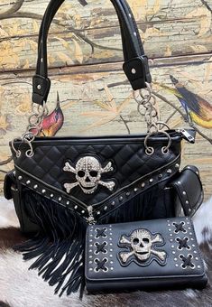 Skull Handbags, Random Objects, Western Bag, Purse Style, Tassel Purse, Bag Measurements, Purse Styles, Pretty Bags, Pocket Bag