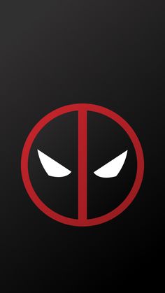 the deadpool logo is shown in red and black, with eyes drawn on it