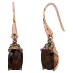 Le Vian Chocolatier® Earrings featuring 1 1/3 cts. Chocolate Quartz®, 1/10 cts. Chocolate Diamonds® , 1/10 cts. Vanilla Diamonds® set in 14K Strawberry Gold® Chocolate Diamond Earrings, Queens Jewels, Chocolate Diamonds, Le Vian, Diamond Quartz, Tiny Treasures, Rose Gold Earrings, Designer Outfits Woman, Gold Earrings