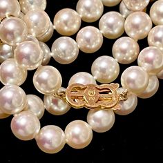 Magnificent and Rare Mikimoto Estate Akoya Pearl 9 mm necklace Necklace 36" 18k Yellow Gold Certified $56,000 M56000Estate Mikimoto 97 Pearls LARGE 9 mm 36 Inches 18 KT Yellow Gold ClaspTRUSTED SELLER SINCE 2002PLEASE REVIEW OUR 100% POSITIVE FEEDBACKS FROM OUR HAPPY CLIENTSPLEASE SEE ATTACHED MIKIMOTO CERTIFICATE AND APPRAISAL FOR DETAILSMikimoto New York730 Fifth Avenue New York, NY 10019FREE PRIORITY SHIPPINGDETAILSStone: Fine Quality Japanese Akoya PearlPearl Shape: RoundPearl Color: Pink/Wh Luxury Brilliant Cut Akoya Pearl Necklace, Luxury Double Strand Pearl Necklace For Formal Occasions, Timeless Double Strand Jewelry For Formal Occasions, Formal Single Strand Round Necklace, Luxury Formal 14k Stamped Necklaces, Luxury Double Strand Necklace For Anniversary, Formal Vintage Akoya Pearl Necklace, Fine Jewelry Single Strand Necklace For Formal Occasions, Timeless Single Strand Necklace For Anniversary