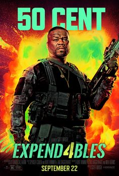 Rapper and 'Expendables 4' actor 50 Cents is wondering why his "head look like it ain't connected to my body" on a new character poster for the ensemble action flick. Click the link in bio for more on his reaction. 📷: Lionsgate Pop, Posters, Action Films, Tony Jaa, Rappers, New Movie Posters, We Movie, Run Out