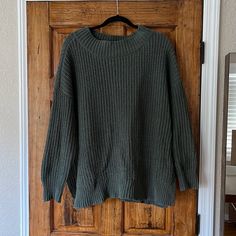 Reposhing This Item I Purchased From @Frankiefrittski. Aerie Brand Size Xl Distressed Olive Green Crewneck Sweater Side Split Seam Relaxed Fit Warm And Cozy Never Worn Since I Purchased - Color Didn't Look Good On Me Olive Green Crewneck, Distressed Sweater, Green Crewneck, Side Splits, Pajama Shirt, Side Split, Fit N Flare Dress, Crewneck Sweater, Campfire