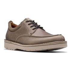 Comfort, versatility and durability – Clark's lace-up shoe Eastridge Moc ticks every box. Inspired by workwear aesthetics, this everyday profile is complete with a lightweight lugged outsole that makes light work of slippery sidewalks. Style it with everything from denim to chinos for effortless looks that are all-tied-together.Click this FOOTWEAR GUIDE to find the perfect fit and more! FEATURES Premium leather upper Heritage stitch-down construction Soft foam footbed delivers lasting cushioning Mens Orthopedic Shoes, Orthopedic Shoes For Men, Light Work, Orthopedic Shoes, Leather Shoes Men, How To Make Light, Clarks Shoes, Shoe Size Chart, Men Shoes Size