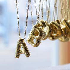 Gold Bubble Letter Initial Necklace - TheMississippiGiftCompany.com Buyable Pins, Gold Bubbles, Bubble Letter, Bubble Letters, Wallpaper Trends, Flower Letters, Stylish Necklace, Elegant Accessories, Beautiful Necklace