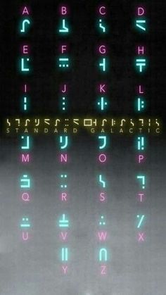 an illuminated keyboard with letters and numbers on the keys in green, pink, and blue