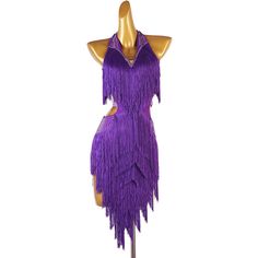 a mannequin with purple fringes on it