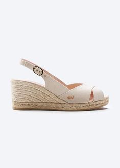 Palomera Canvas Slingback Buckle Women's Wedges | Viscata Casual Summer Slingback Pumps With Buckle Closure, Ankle Strap Espadrilles With Buckle Closure, Summer Wedge Heel Slingback Pumps With Removable Insole, Summer Flat Heel Slingback Pumps, Chic Everyday Wedge Sandals For Summer, Chic Everyday Summer Wedge Sandals, Casual Slingback Sandals With Buckle And Wedge Heel, Spring Slingback Wedge Heel Pumps With Heel Strap, Chic Spring Slingback Espadrilles