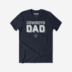 Dallas Cowboys Team Dad T-Shirt FOCO S - FOCO.com Father's Day Fan Merchandise Crew Neck T-shirt, Black T-shirt For Game Day On Father's Day, Sports T-shirt With Text Print For Father's Day, Casual Tops For Game Day On Father's Day, Fan Apparel T-shirt For Game Day On Father's Day, Father's Day Game Day Fan Apparel T-shirt, Father's Day Cotton T-shirt With Team Spirit, Father's Day Blue T-shirt With Text Print, Cotton T-shirt For Game Day On Father's Day