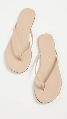 TKEES Foundations Matte Flip Flops | SHOPBOP Beige Flip Flops, Tkees Flip Flops, Cowhide Cushions, Summer Flip Flops, Leather Thong Sandals, Leather Flip Flops, Matte Foundation, Sandals For Sale, Thong Sandals