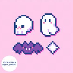 an image of some pixel art on a pink background